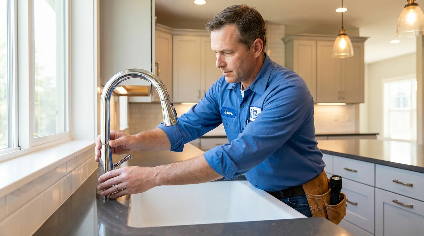 Kitchen faucet installation by Johns Plumbing LLC in Webberville